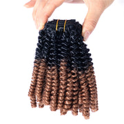 Synthetic Hair Kinky Curl Ombre Color Clips-in Hair | JYL HAIR