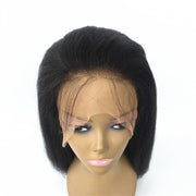 Italian Yaki Lace Front Wigs Brazilian Human Hair Pre-plucked | JYL HAIR
