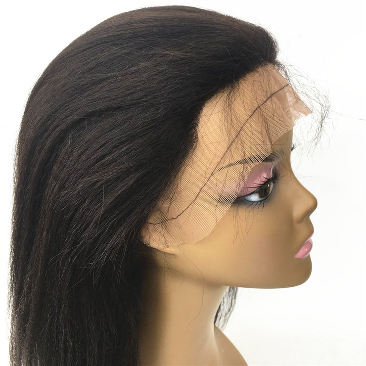 Silk Top Italian Yaki Brazilian Human Hair Glueless Wig 130% Density | JYL HAIR