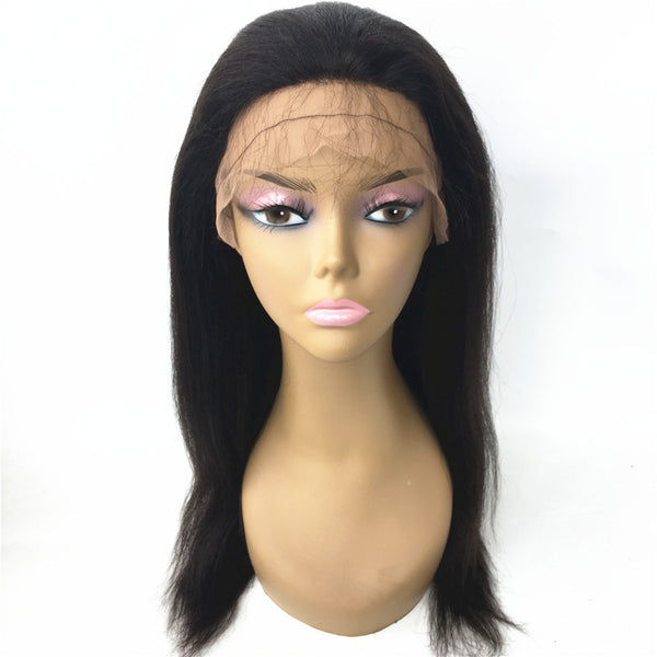 Silk Top Italian Yaki Brazilian Human Hair Glueless Wig 130% Density | JYL HAIR