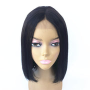 Middle Part Straight Brazilian Human Hair Center Part Bob Wig | JYL HAIR