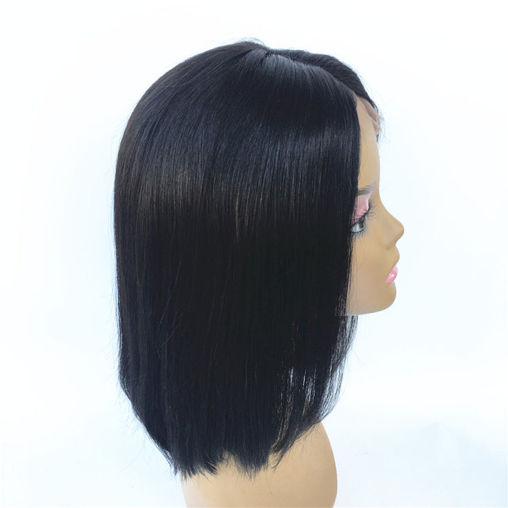 Middle Part Straight Brazilian Human Hair Center Part Bob Wig | JYL HAIR