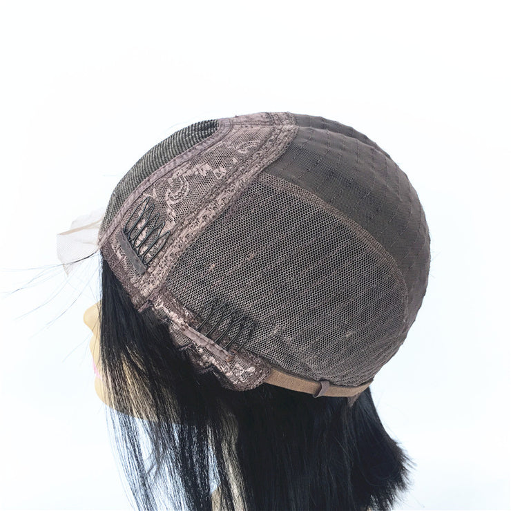 Middle Part Straight Brazilian Human Hair Center Part Bob Wig | JYL HAIR