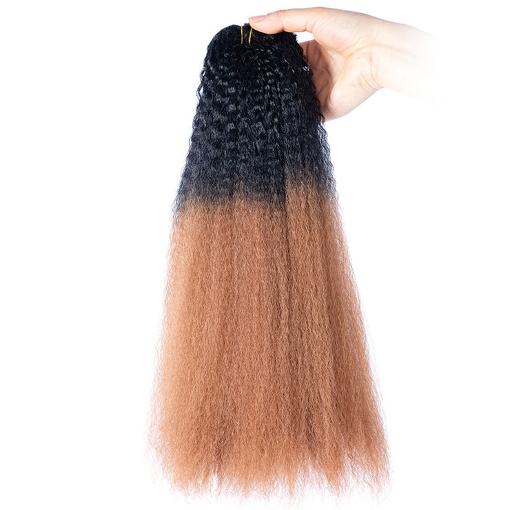 Synthetic Hair Kinky Straight Ombre Color Clips-in Hair | JYL HAIR